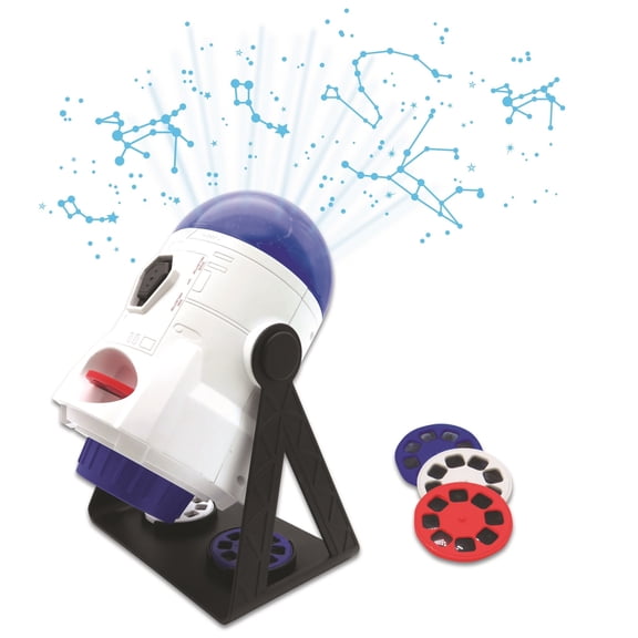 Lexibook, 2-in-1 Constellations and Images Planetarium Projector, 24 Images to Discover Space, 2 Constellation Domes, STEM, White/blue