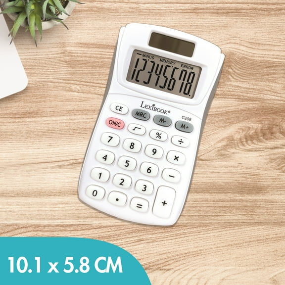Lexibook 8-Digit Pocket Calculator with Rubber Finish - C208