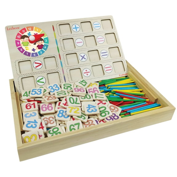 Lexibook Bio Toys Math School, a wooden activity box to learn to count, preschool educational toy for first-time awakening, EDU200