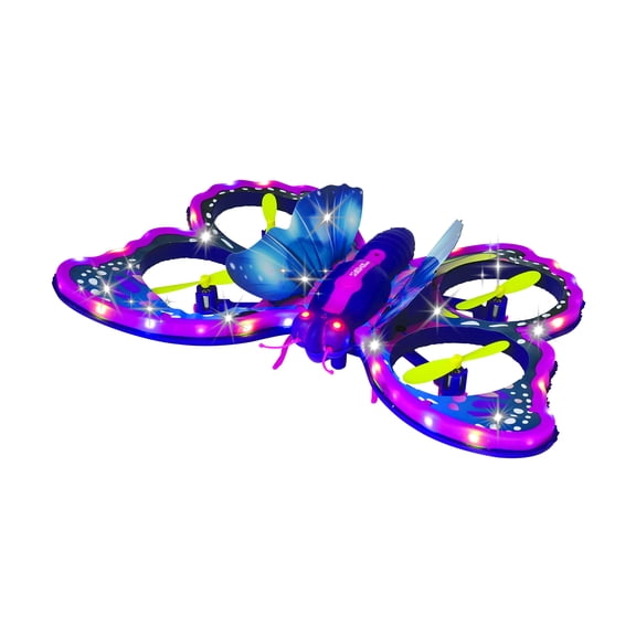 Lexibook, Crosslander Butterfly, My Remote-controlled Indoor Flying Butterfly up to 12km/h, Loopings, 2-mode Remote Control, Sound and Light Effects, Pink