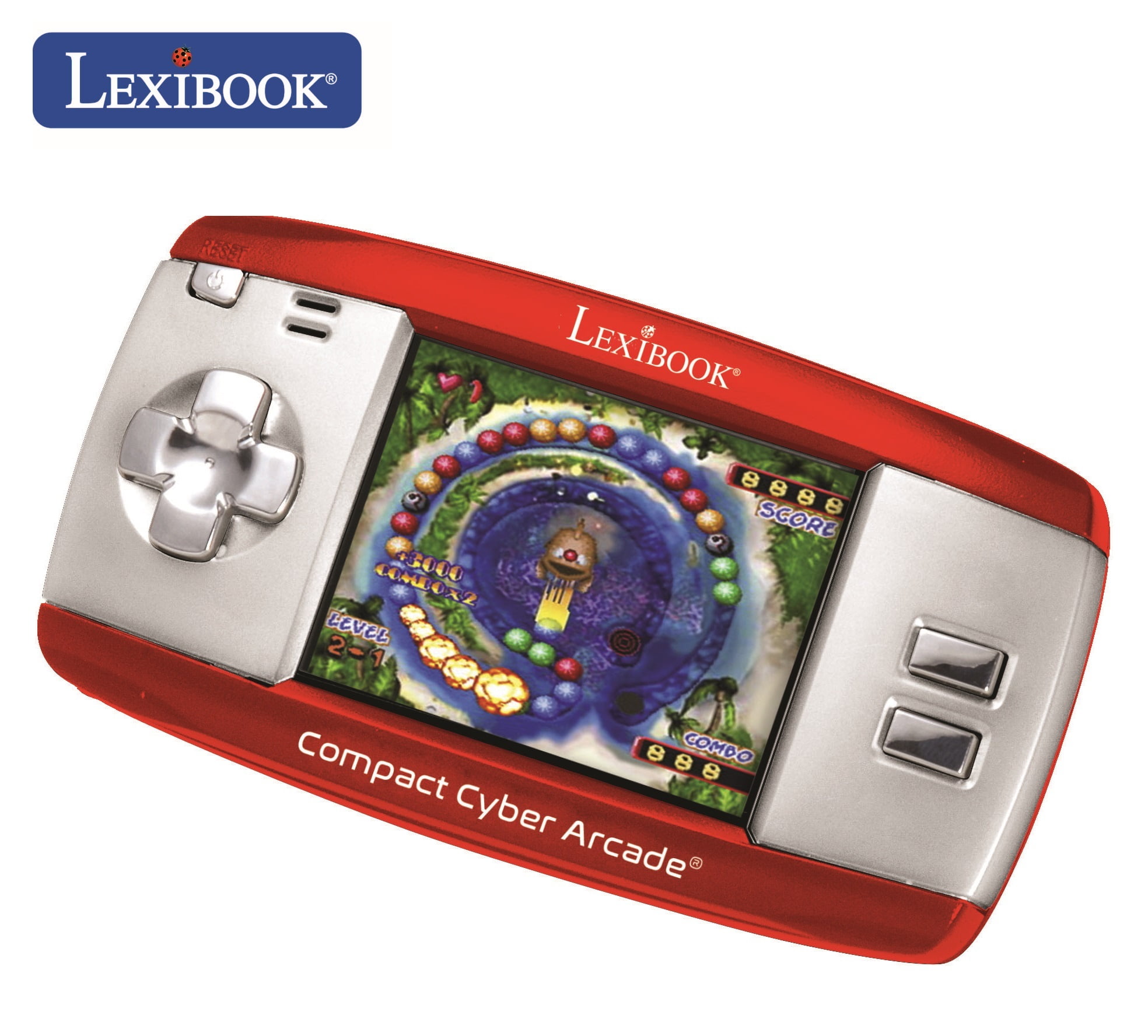 Lexibook Compact Cyber Arcade Portable Gaming Console, 250