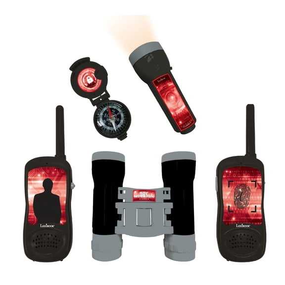 Lexibook Spy Mission - Adventurer Set for Children, Walkie-Talkies 120m, Binoculars, Compass, Torchlight