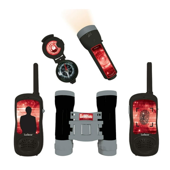 Lexibook Complete Spy set with Walkie Talkies up to 120m, binoculars, torchlight, and compass - RPTW12SPY