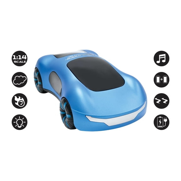 Lexibook Crosslander Phantom RC Car, 15km/h, Drift Mode, Smoke, Blue