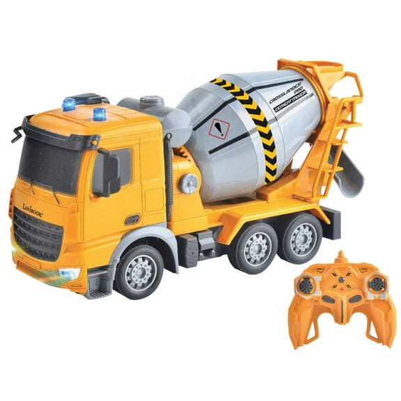 Lexibook, Crosslander pro RC Concrete Mixer, Remote Controlled Truck Mixer, Light Effects, 360 Rotating Tank, Rechargeable, RCP15