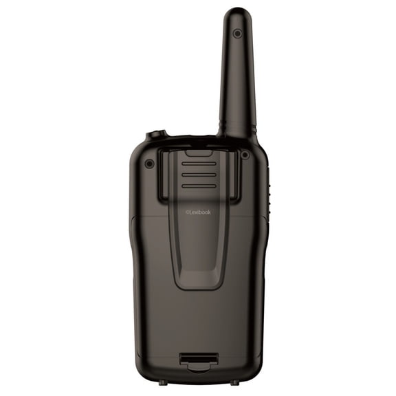 Lexibook Walkie-talkies for Kids, Toys Long Range 8km / 5 Miles, LCD Screen, Digital Sound, Indoor and Outdoor Communication Game, Belt Clip, Black