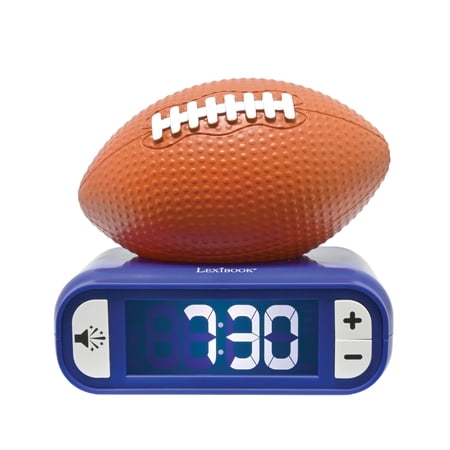 Lexibook American Football Nightlight Alarm Clock, Sounds, Orange/Blue