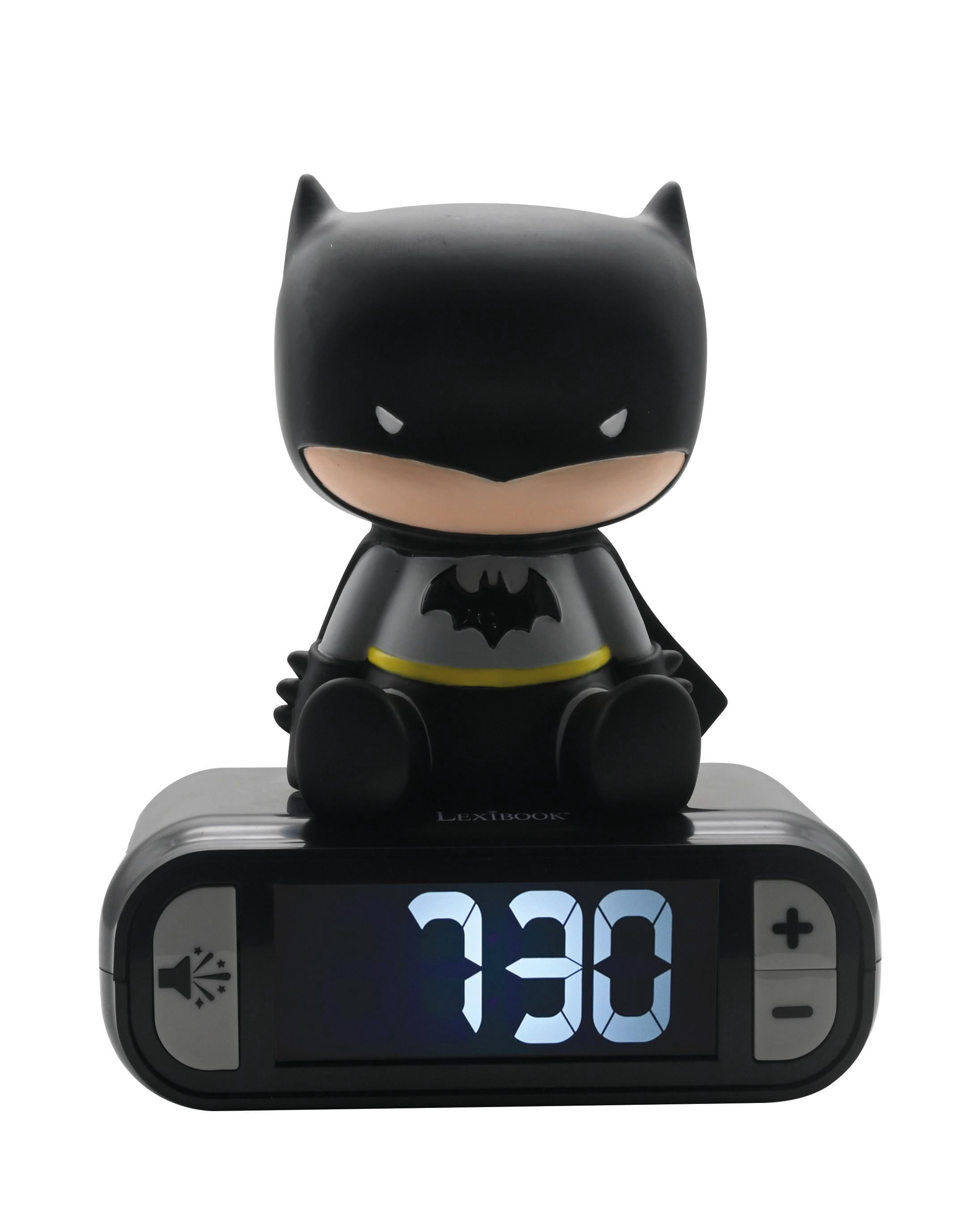 Lexibook - Batman Digital Alarm Clock with Night Light Snooze, Clock, Luminous Batman, Black Colour