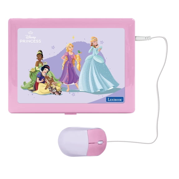 Lexibook Disney Princess Bilingual Laptop, EN/ES, 164 Activities, Kids