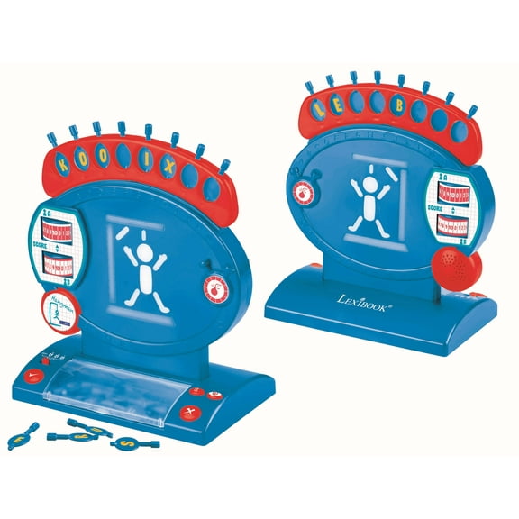 Lexibook Electronic Hangman Game, Child and family board game, spelling and vocabulary, light and sound effects, 2 players, blue / red, JG800US