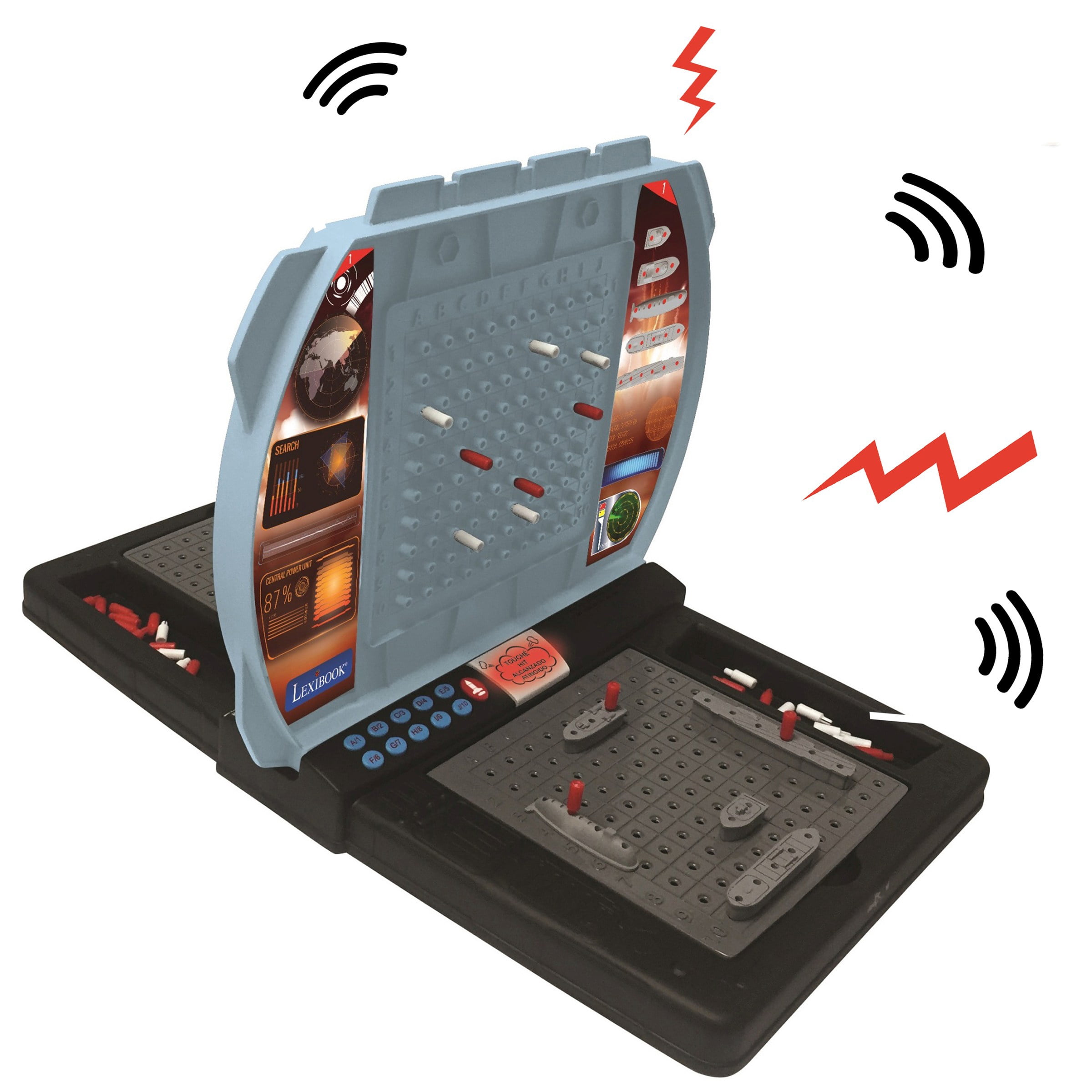 Lexibook Talking Sea Battle Electronic Board Game, Grey/Black