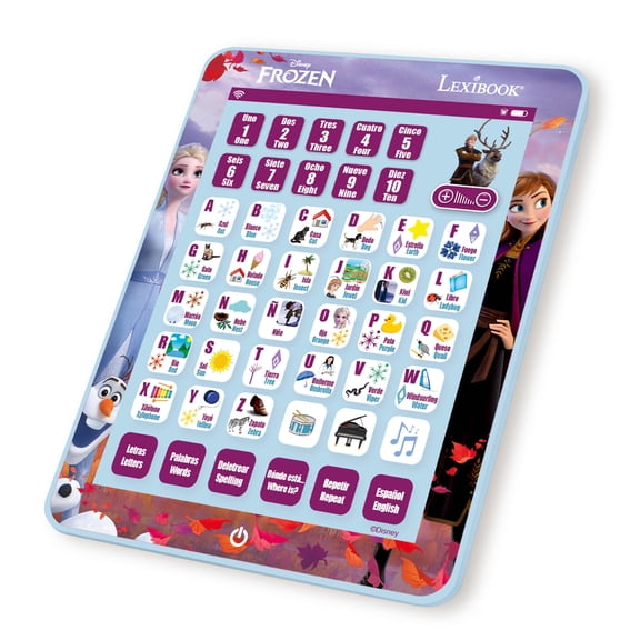 Frozen bilingual talking educational tablet to learn letters and numbers in English and Spanish