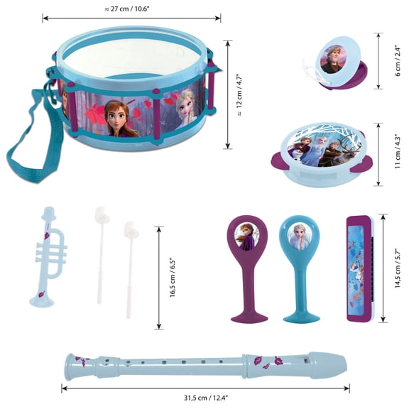 Lexibook Disney Frozen Elsa Anna 7-Piece Musical Set, Blue/White