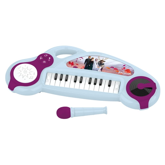 Lexibook Disney Frozen Electronic Piano with Light Effects, Microphone and DJ Player, Purple/Blue