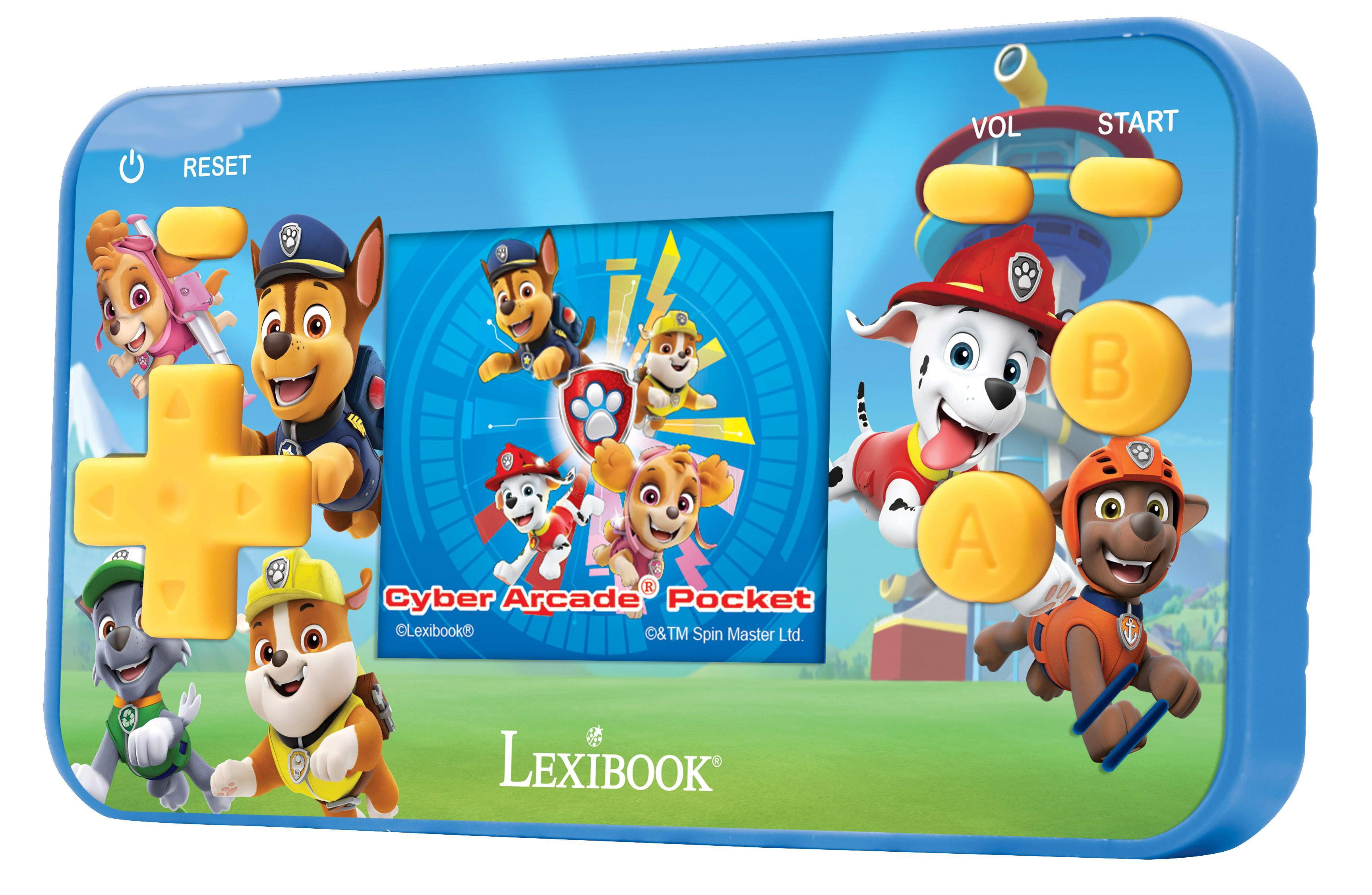 Lexibook Paw Patrol Chase, Cyber Arcade Pocket Portable Gaming Console, 150 Games, LCD, Battery Operated, Red / Blue