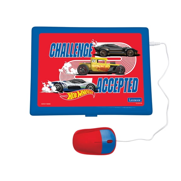 Lexibook Hot Wheels Bilingual Laptop, EN/ES, 170 Acts, Large Screen