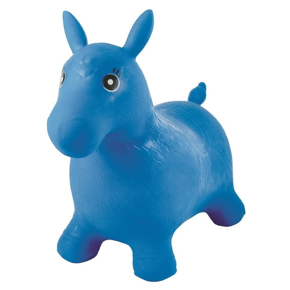 Lexibook Inflatable Jumping Horse, Manual pump included, Secure and durable plastic, Blue, BG050