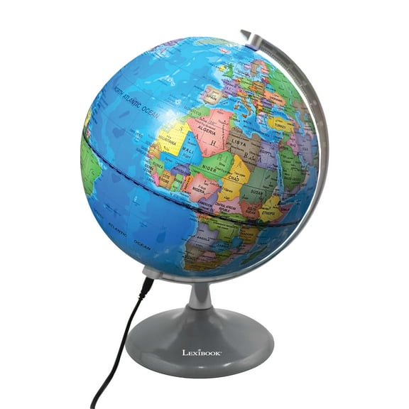 Lexibook Luminous Globe Planetarium, STEM, 2-in-1 Globe during the day, Constellation map at night, Blue/Black, NLJ185EN