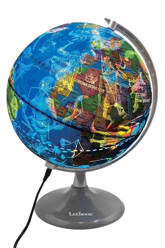 Luminous Globe Planetarium, STEM, 2-in-1 Globe During the Day, Constellation Map at Night, Blue/Black
