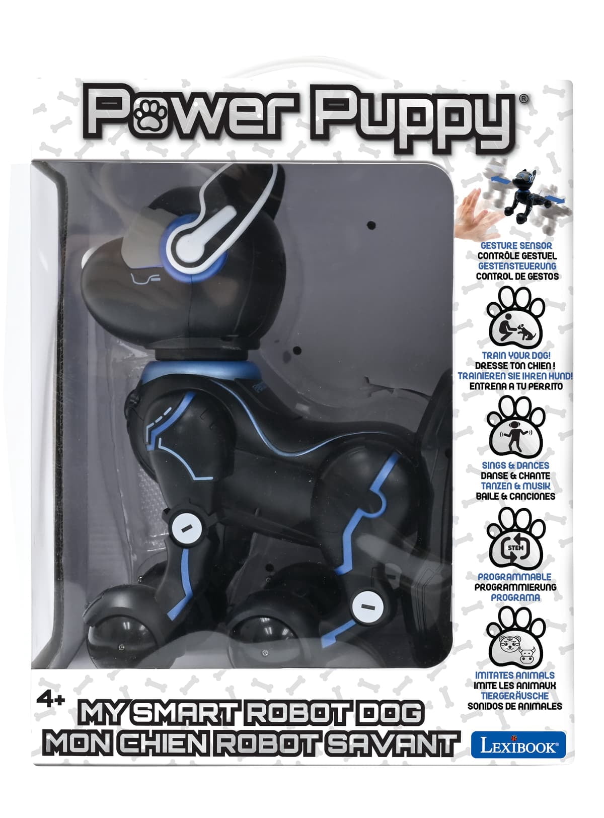 Lexibook Power Puppy Smart Robot Dog, Programmable, Black