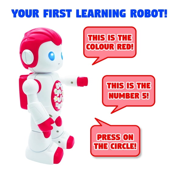 Lexibook Powerman First Smart Learning Robot, Music & Quiz, Red/White