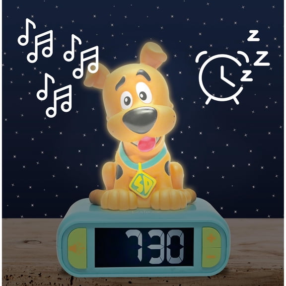 Lexibook Scooby-Doo Digital Alarm Clock, Nightlight & Snooze, Blue
