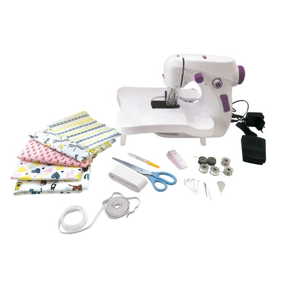 Lexibook The Sewing Workshop - Sewing machine with light, removable table, instruction sheets DIY and accessories - SW200