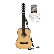 Lexibook Wooden Acoustic Guitar, 36, Learning guide included, 6 nylon strings, Carry bag included, Wood/Black, K2200