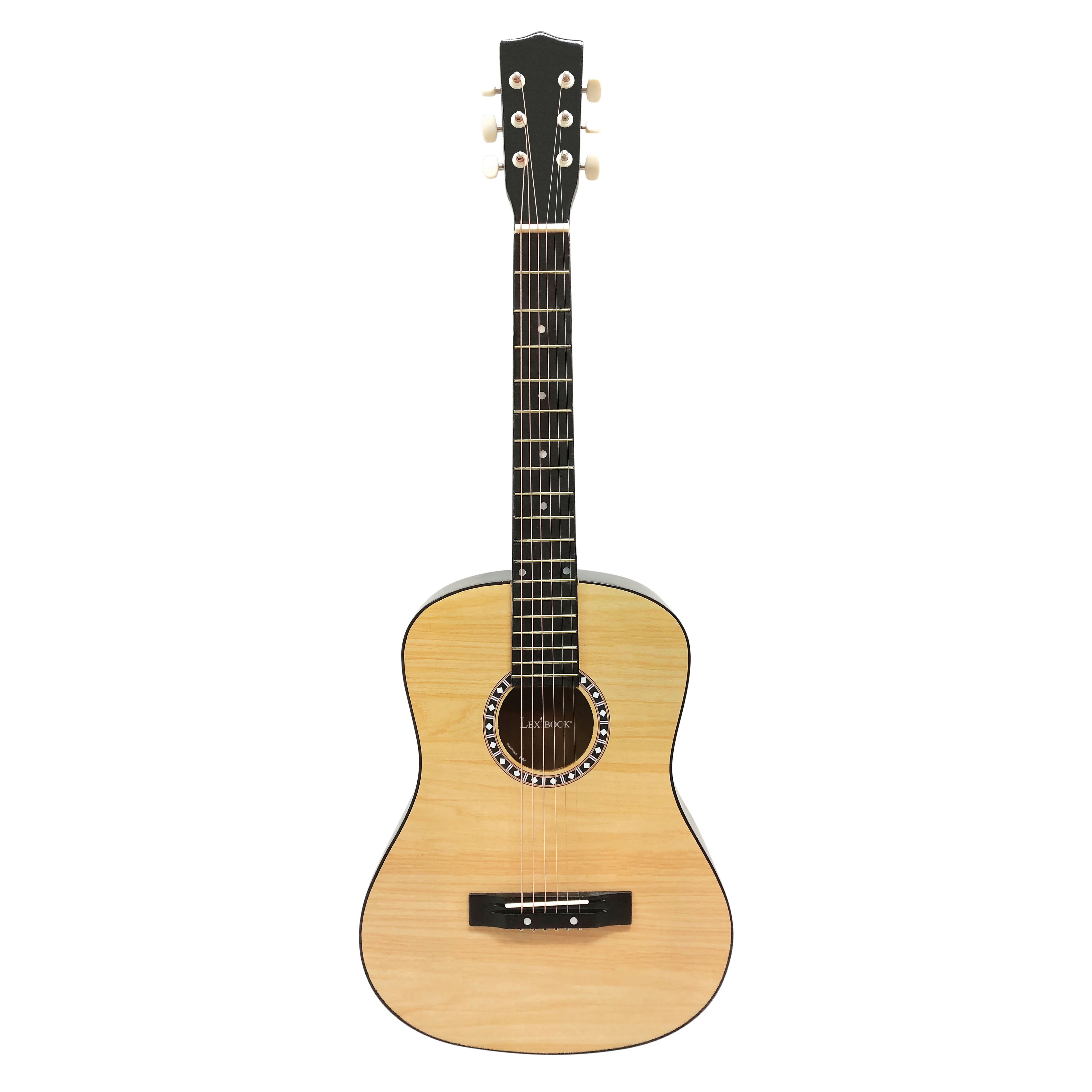 Lexibook Wooden Acoustic Guitar, 36'', 6 Nylon Strings, Carry Bag Included, Wood/Black