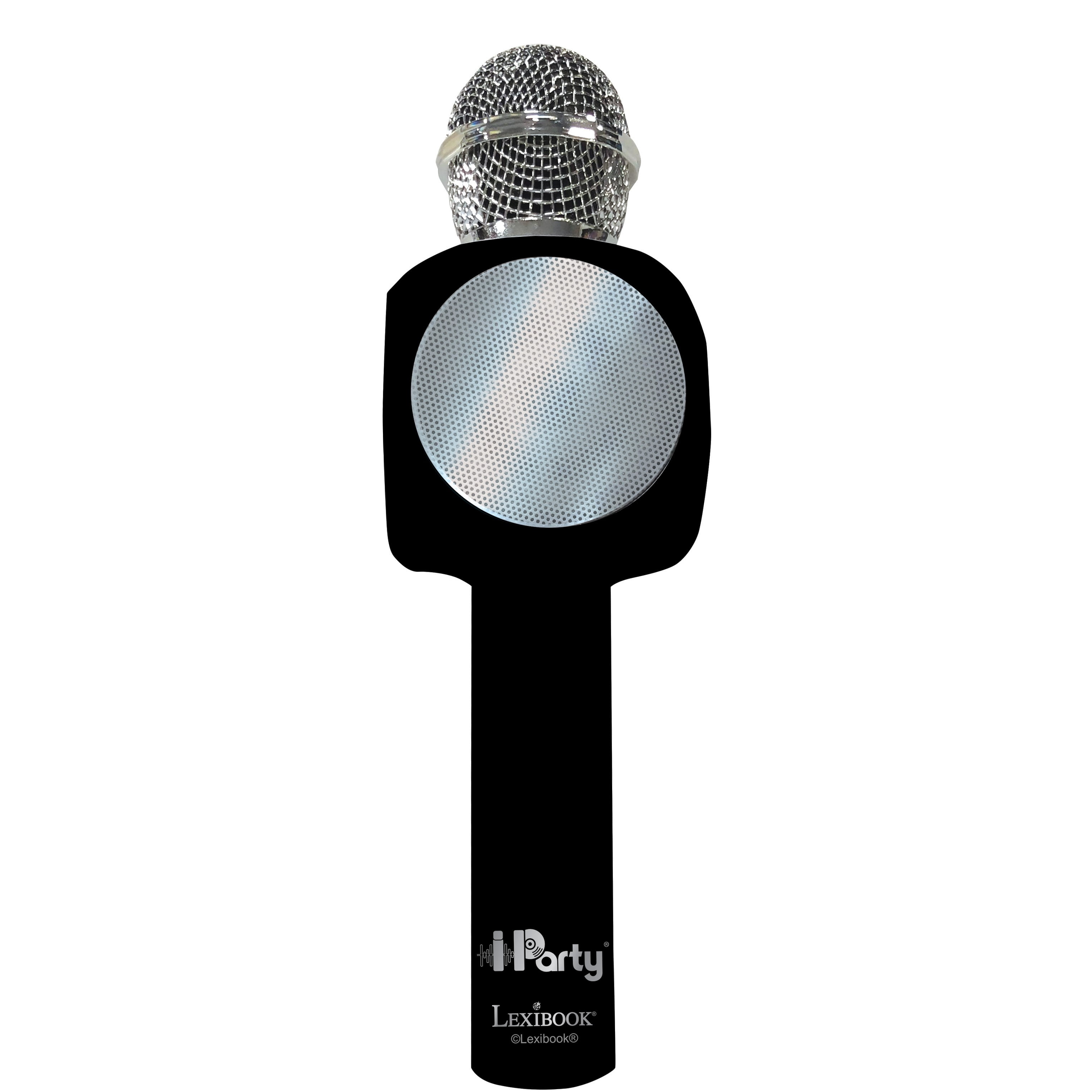 Lexibook Wireless Microphone with Speaker, Lights and Voice Changer, Bluetooth, USB, Micro SD, Black/Silver