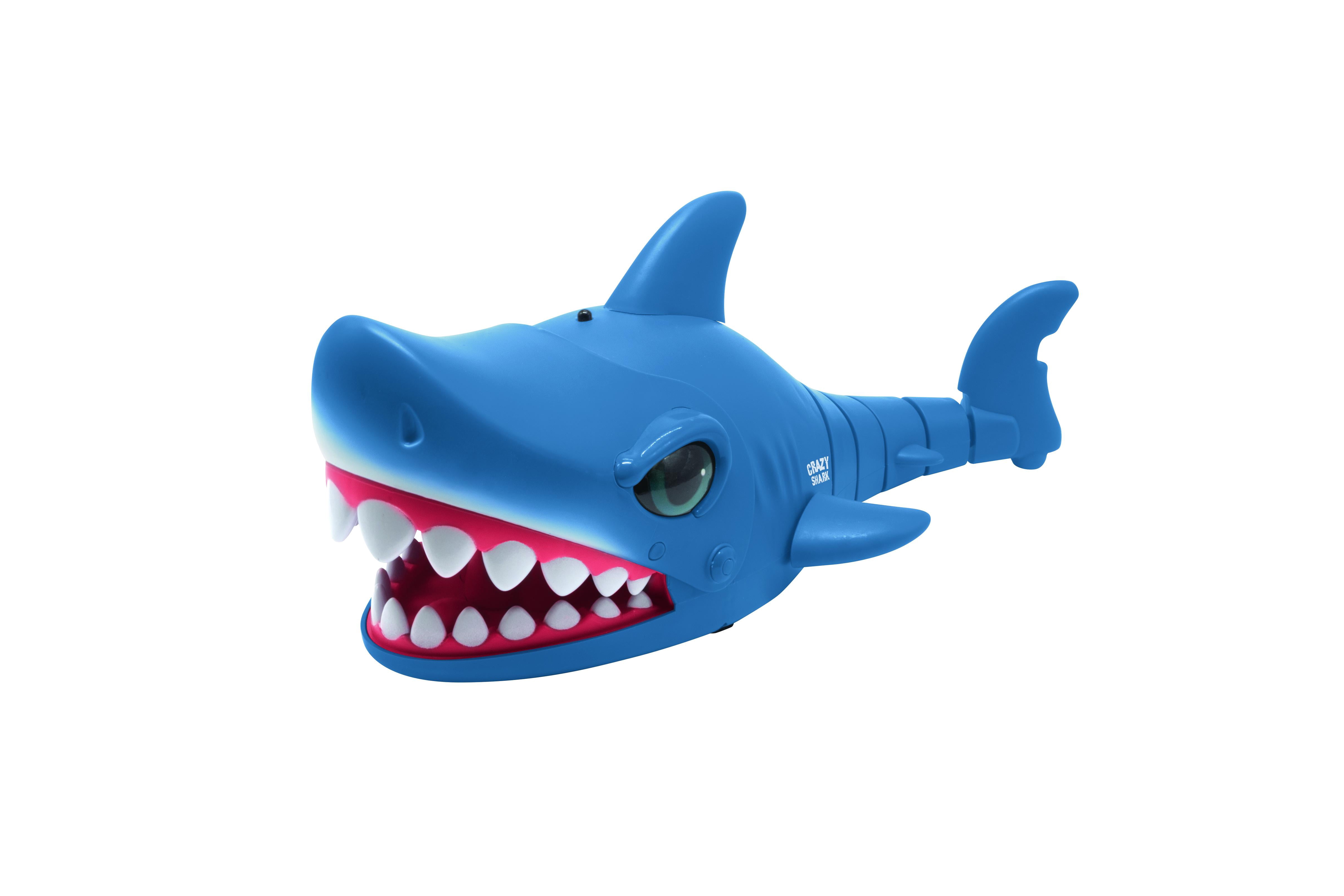 Lexibook - Crazy Shark - Remote Control Shark, Up to 5 Km/h (3mph), Automatic Hunt and Dance Modes, Programmable, Music Effects, Blue