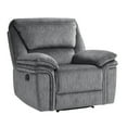 thumbnail image 1 of Lexicon 40" Traditional Style Microfiber Reclining Chair in Gray Finish, 1 of 5