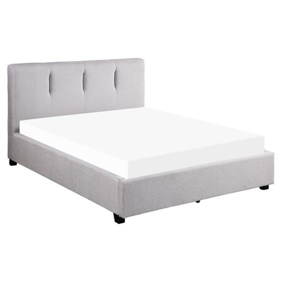 Lexicon Aitana Textured Full Platform Bed with Storage Drawer in Gray