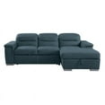 thumbnail image 1 of Lexicon Alfio Microfiber Sectional Sofa with Pull Out Bed in Blue, 1 of 7