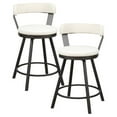 thumbnail image 1 of Lexicon Appert Metal Swivel Counter Height Chair in White (Set of 2), 1 of 8