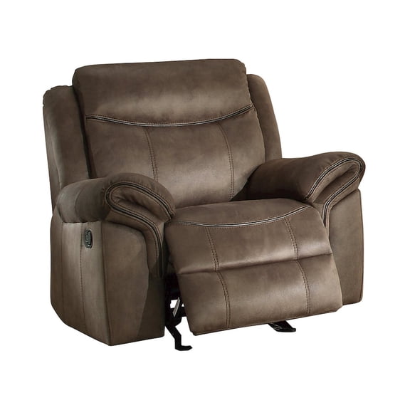 Lexicon Aram 42" Transitional Microfiber Glider Reclining Chair in Brown