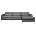 thumbnail image 1 of Lexicon Ashland Solid Wood and Leather Upholstered Sectional Sofa in Dark Gray, 1 of 7