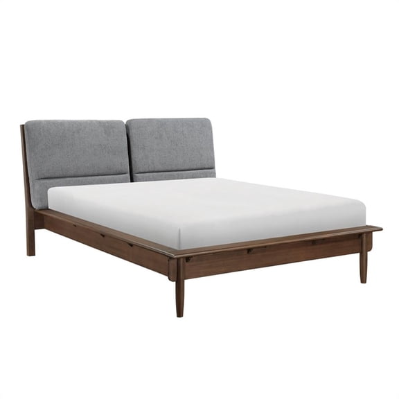 Lexicon Astrid Asian Hardwood Eastern King Platform Bed in Walnut