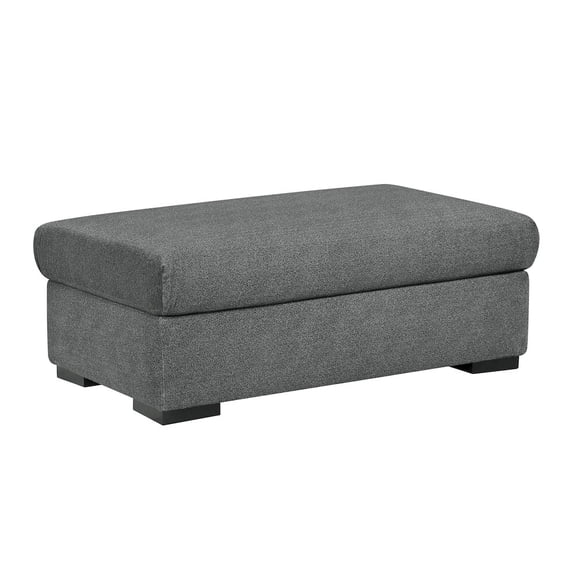 Lexicon Athena Textured Ottoman in Dark Gray