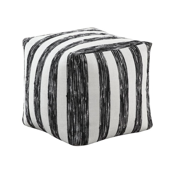 Lexicon Avril Jacquard Fabric Upholstery Pouf in Multi-color