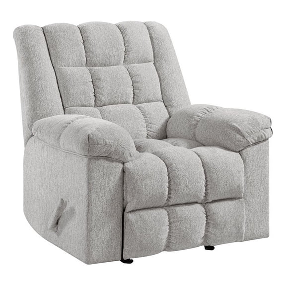 Lexicon Baldwin Chenille Rocker Reclining Chair in Light Gray