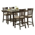thumbnail image 1 of Lexicon Balin 5 Piece Counter Height Dining Set in Brown with Slat Back Chairs, 1 of 8