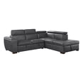 thumbnail image 1 of Lexicon Barre 2-Piece Faux Leather Sectional with Pull-Out Bed in Gray, 1 of 15