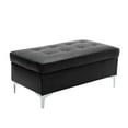 thumbnail image 1 of Lexicon Barrington Faux Leather Ottoman in Black, 1 of 5