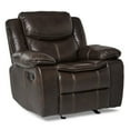 thumbnail image 1 of Lexicon Bastrop Traditional Faux Leather Gel Glider Reclining Chair in Brown, 1 of 5