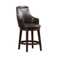 thumbnail image 1 of Lexicon Bayshore Wood Counter Height Swivel Stools - Dark Brown (Set of 2), 1 of 5