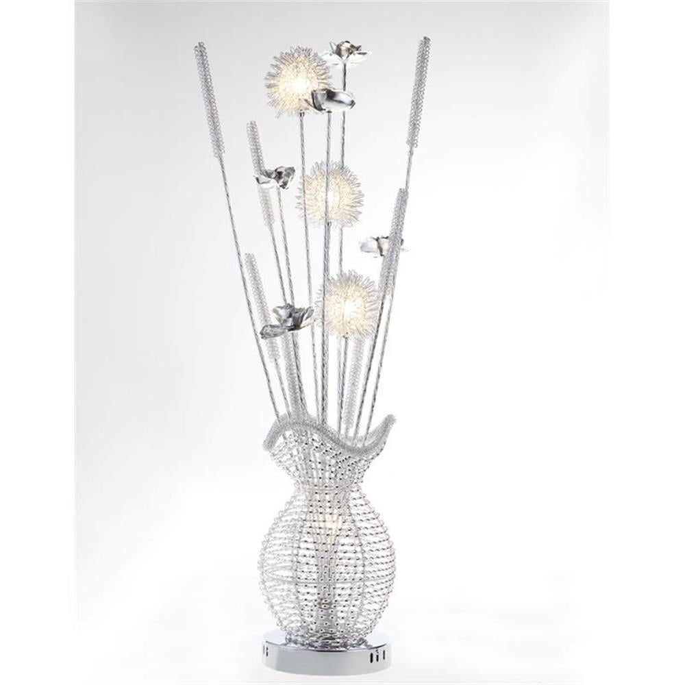 Bellflower Chrome Finish Metal Table Lamp with LED Bulbs
