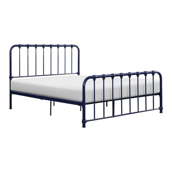 Lexicon Bethany Queen Metal Platform Bed in Navy Blue