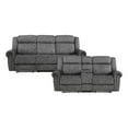 thumbnail image 1 of Lexicon Brennen Microfiber 2-Piece Manual Reclining Sofa Set in Charcoal, 1 of 15