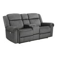 thumbnail image 1 of Lexicon Brennen Microfiber Power Double Reclining Loveseat in Charcoal, 1 of 9